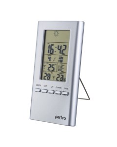 Электронные часы метеостанция Meteo PF S3331F Silver Perfeo