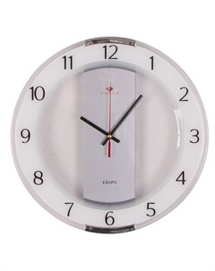 Часы круг со вставками d 34 см корпус прозрачный Классика Рубин