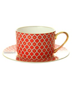 Чашка с блюдцем чайная форма Идиллия рисунок Скарлетт 2 Императорский фарфоровый за Императорский фарфоровый завод