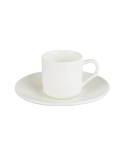 Кофейная пара белая фарфор чашка 90 мл блюдце WL 993007 Wilmax