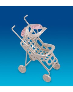 Фигурка Детская коляска посеребр с цв кр Юнион Crystal temptations