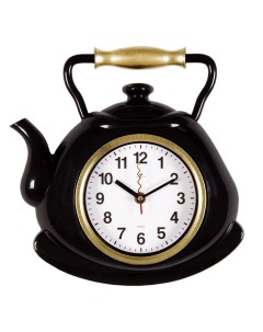Часы настенные чайник 27х28 5 см корпус черный с золотом Классика 3129 001 Рубин