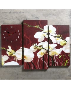 Часы настенные модульные Белые орхидеи 60 x 80 см Сюжет