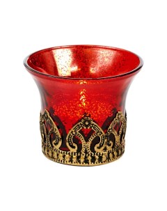 Подсвечник под чайную свечу кармелио стеклянный красный 7 см арт FI10220 Goodwill