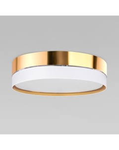 Потолочный светильник 4773 Hilton Gold с белым золотым тканевым абажуром E27 Tk lighting