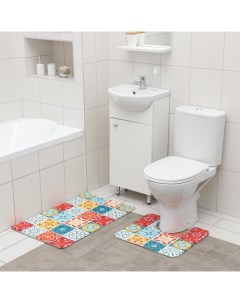 Набор ковриков для ванной и туалета Мозаика 2 шт 50x80 см 40x50 см Savanna