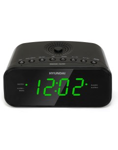 Радиобудильник H RCL221 черный LCD подсветка зеленая часы Hyundai