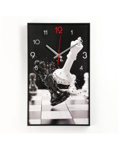 Часы картина настенные серия Интерьер Шахматы 57 х 35 х 4 см Timebox