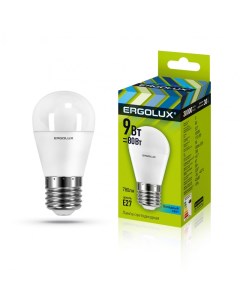 Лампа LED G45 9W E27 4K Ergolux
