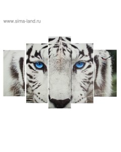 Часы настенные модульные Белый тигр 80 x 140 см Сюжет