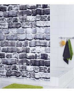 Штора для ванных комнат Wall серый 180 200 Ridder