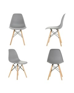 Комплект стульев 4 шт для кухни в стиле EAMES DSW светло серый Leon group