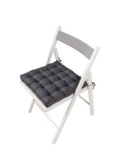 Подушка на стул ЛОФТ с завязками с лузгой гречихи 40 40 темно серая Bio-textiles