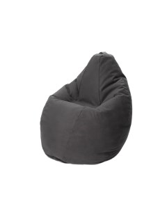 Кресло мешок ГРУША средняя велюр 120 см темно серый Wowpuff