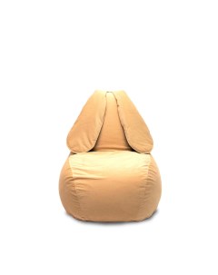 Кресло мешок ЗАЙКА Длинные УШИ из велюра желтый Wowpuff