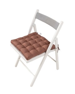 Подушка на стул ЛОФТ с завязками с лузгой гречихи 40 40 коричневая Bio-textiles