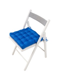 Подушка на стул ЛОФТ с завязками с лузгой гречихи 40 40 синяя Bio-textiles