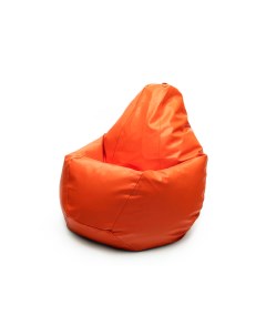 Кресло мешок ГРУША экокожа среднее 120 см оранжевый Wowpuff