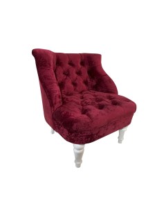 Кресло для гостиной из флока с ножками из бука красный Мебельдон