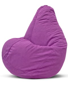 Кресло мешок пуфик груша размер XXXL фиолетовый велюр Puflove