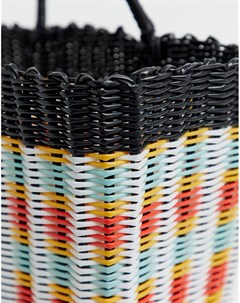 Структурированная плетеная разноцветная сумка для покупок Pimkie