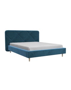 Кровать Лима 160х200 с ПМ Глубокий синий Вариант 3 Bravo мебель