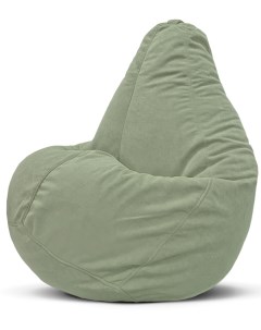 Кресло мешок пуфик груша размер XXL салатовый велюр Puflove