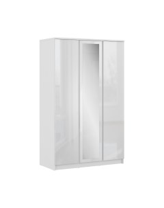 Шкаф Медея СБ 2493 Н з х дверный с зеркалом белый глянец 125 200 57 см Столплит
