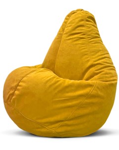 Кресло мешок пуфик груша размер XXL горчичный велюр Puflove