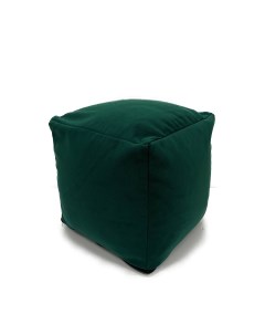 Кресло мешок Пуфик кубик Camaro 99 Темно зеленый Велюр Kreslo-puff