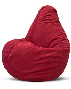 Кресло мешок пуфик груша размер XXL красный велюр Puflove