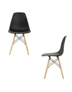 Комплект стульев 2 шт для кухни в стиле EAMES DSW черный Leon group