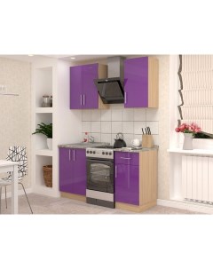 Кухонный гарнитур Гамма 1 100 см фиолетовый бежевый Баронс