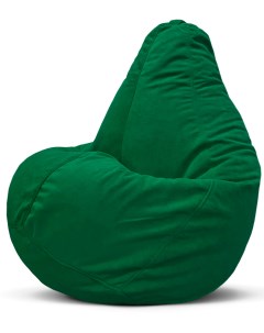 Кресло мешок пуфик груша размер XXL зеленый велюр Puflove