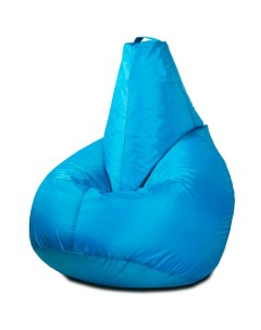 Кресло мешок груша L Голубой Оксфорд Puffmebel