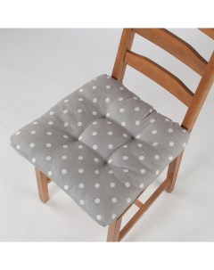 Подушка на стул на сидушку Grey polka dot 40х40 см серый белый 1 шт Guten morgen
