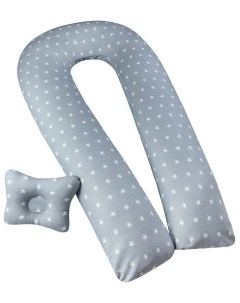 Подушка для беременных U Комфорт подушка Малютка Звездочки серые Bio-textiles