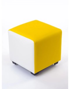 Пуф квадратный Arrau art бело желтый 40х40х40 Arrau-furniture