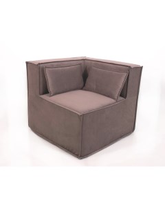 Кресло угловое диван модульный КВАДРО поролон велюр Коричневый Freeform