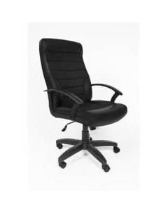 Кресло для руководителя 639 TPU черное экокожа ткань пластик 686732 Easy chair