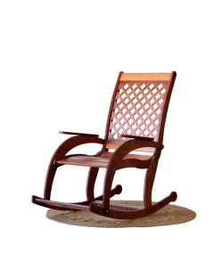Кресло качалка деревянное ажурная спинка орех Playwoods