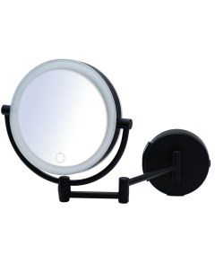 Зеркало косметич подвесное Shuri 1х 5х увелич LED сенсор USB чёрный Ridder