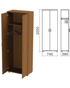 Шкаф для одежды 740х390х2050 мм цвет орех гварнери ШМ49 3 Монолит