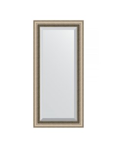 Зеркало в раме 53x113см BY 1142 состаренное серебро с плетением Evoform