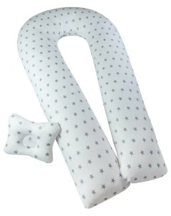 Подушка для беременных U Комфорт подушка Малютка Звездочки серые на белом Bio-textiles