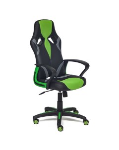 Кресло игровое компьютерное геймерское для пк RUNNER черный зеленый кож зам ткань Tetchair