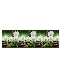 Кухонный фартук Белая орхидея 1000 600 мм АБС пластик термоперевод Dellitas