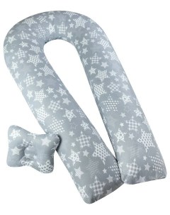 Подушка для беременных U Комфорт подушка Малютка Звезды серые Bio-textiles