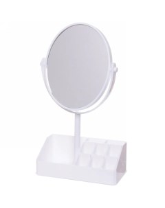 Зеркало настольное с органайзером для косметики Beauty цвет белый 31 18см Серпантин