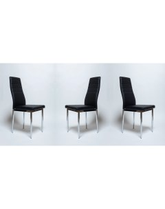 Комплект стульев 3 шт F 261 3 хром черный La room